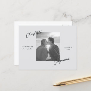 Postale Faire-part Simple mariage photo enregistrer la date carte pos