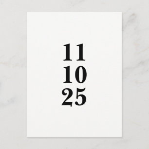 Postale Faire-part Simple noir et blanc enregistrer la date carte pos