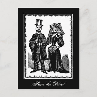 Postale Faire-part Skeleton Couple (Enregistrer La Date) - Carte Post
