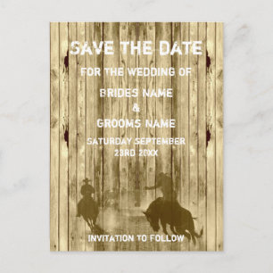 Postale Faire-part Thème ranch western sauvage ouest carte de sauvega