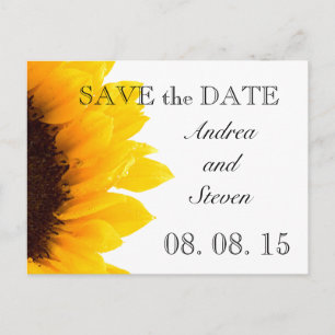 Postale Faire-part Tournesol jaune Photo Enregistrer la date Carte po