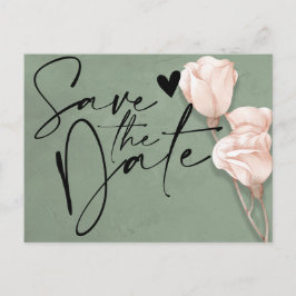 Postale Faire-part vert tendance Enregistrer la date Annonce Carte po