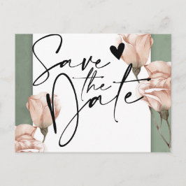 Postale Faire-part vert tendance Enregistrer la date Annonce Carte po