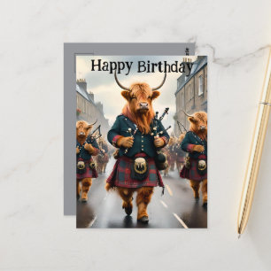 Postale Fanfare de vaches des Highlands, Carte d'anniversa