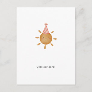 Postale Félicitations Carte Jarig Zon Kaart