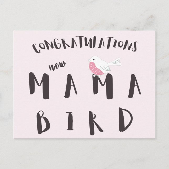 Postale Félicitations Nouvelle Maman Oiseau - Carte Postal (Devant)