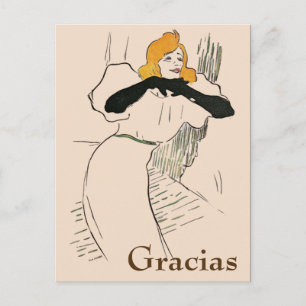 Postale Femme Blonde,  Merci, changer le texte Carte posta