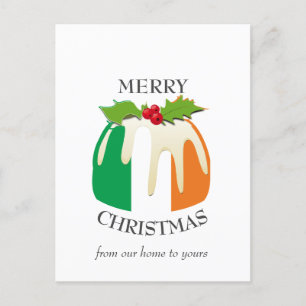 Postale Festiding Pudding IRLANDAIS DRAPEAU de Noël Carte 