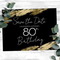 Fête des 80 ans Or Noir Carte de Relance