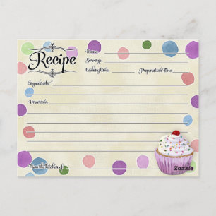 Postale Fête des mariées de la carte de recette Polka dot 