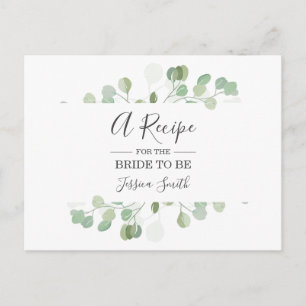 Postale Fête des mariées Eucalyptus Recette Carte verte Bo
