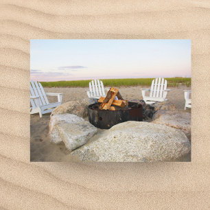 Postale Feu de camp de plage au crépuscule Cape Cod Carte