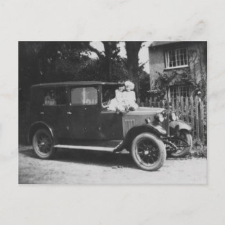 Postale Filles en voiture Vieux noir & blanc Image - Carte