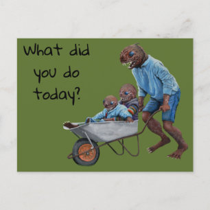 Postale Fish Man Autumn Fun Ride Imaginaire Art Carte post