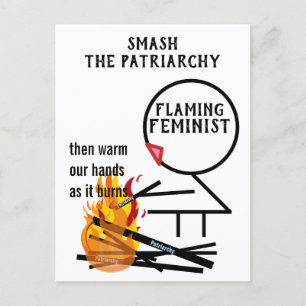Postale Flammer féministe Smash le patriarcat 9 Carte post