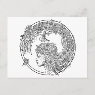 Postale Fleur de do-it-yourself : Carte de coloriage de So