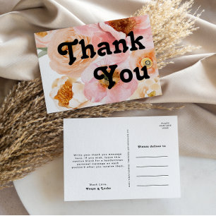 Postale Fleurie Colorée Vibrante   Carte de Remerciements 