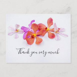 Postale Fleurs d'orchidées sur Carte de remerciements arri