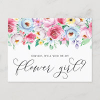 Fleurs Pastel Serez-Vous Ma Carte Fille Fleur