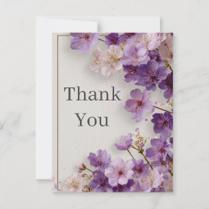 Postale Fleurs violettes avec Carte de remerciements front