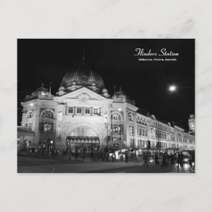 Postale Flinders Station Melbourne Black & White carte pos