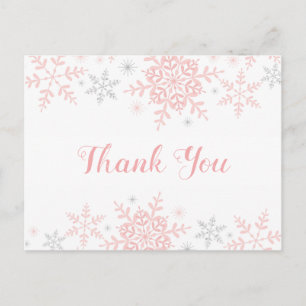 Postale Flocon de neige Baby Girl Douche Merci Carte posta