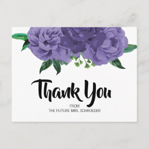 Postale Floral Violet violet Fête des mariées Carte de rem