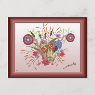 Postale Floralia peinture de fleurs Postkarte