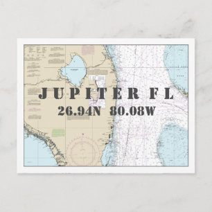 Postale Floride Sud carte nautique Latitude Longitude