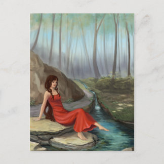Postale Forest Rivulet - Imaginaire Forest Elf Girl Carte