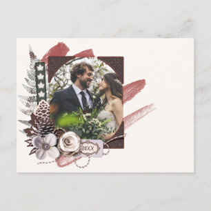 Postale Forêt rustique Mariage d'hiver Carte de remercieme