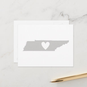 Postale Forme de carte d'état gris du Tennessee avec décou