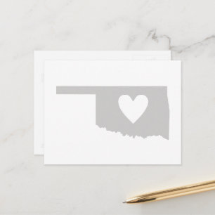 Postale Forme de la carte d'état gris de l'Oklahoma avec d