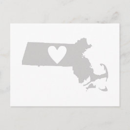 Postale Forme de la carte d'état gris du Massachusetts ave