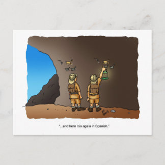 Postale Funny Archéologue Humour Cave Dessins Carte postal