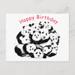 Postale Funny Panda carte d'anniversaire