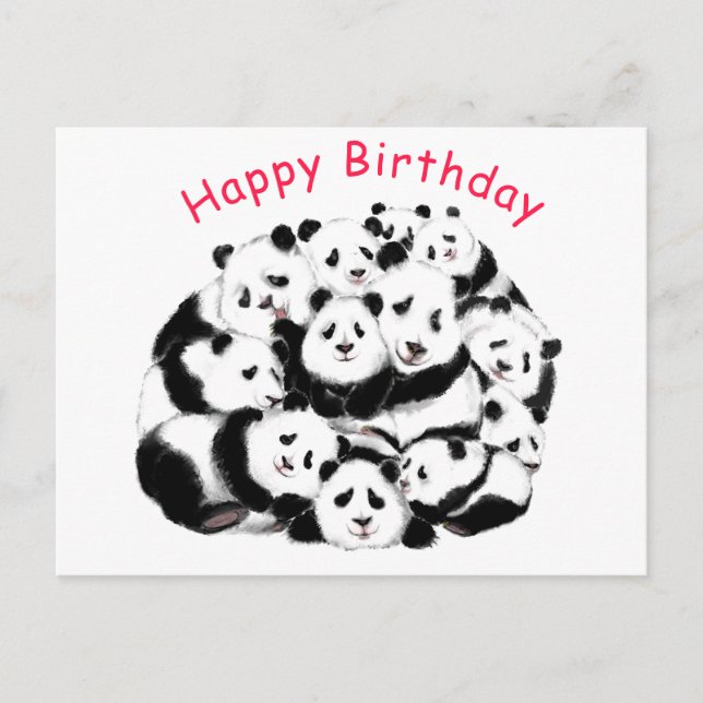 Postale Funny Panda carte d'anniversaire (Devant)