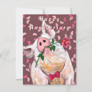 Postale Funny Pig Anniversaire Carte