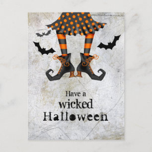 Postale Funny sorcières Jambes Wicked Halloween Carte post