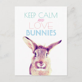 Postale Garder calme et amour lapins Carte de voeux