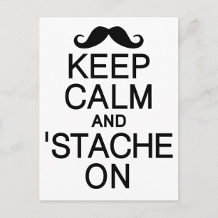 Postale Gardez le calme & 'Stache Sur carte postale, perso