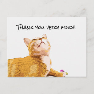 Postale Ginger Cat Carte de remerciements cat cherche