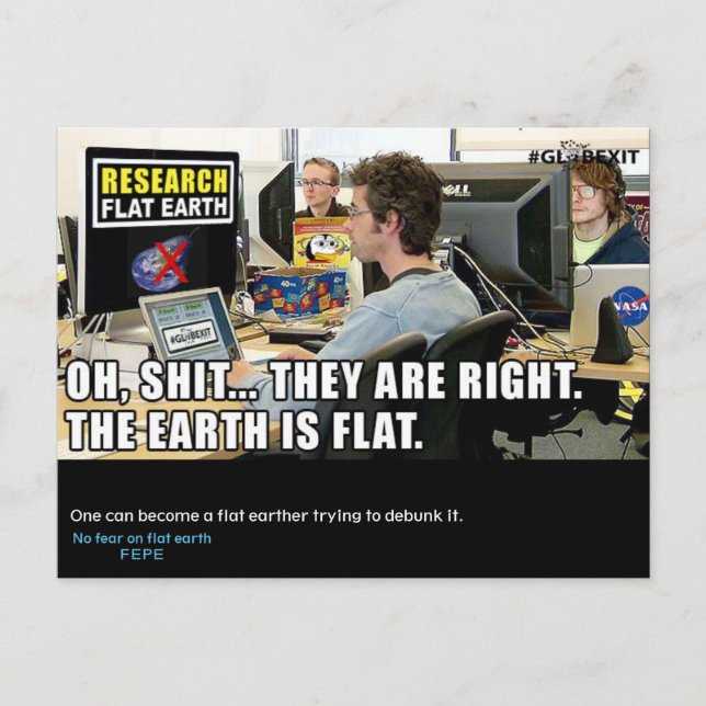Postale #GLOBEXIT CARTE RFE (Collection Flat Earth 2017) (Devant)