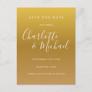 Postale Gold Signature Wedding Enregistrer la carte Date