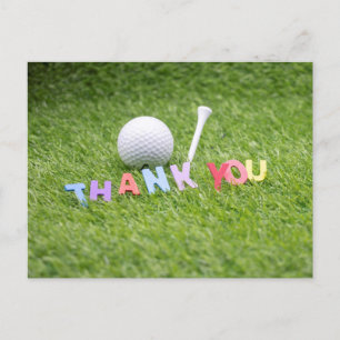 Postale Golf balle & tee carte de remerciements