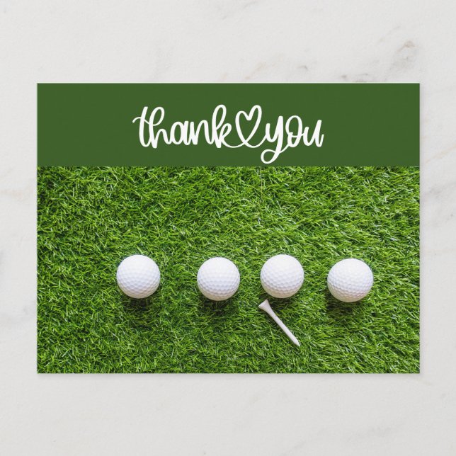Postale Golf Carte de remerciements au golf avec balle de  (Devant)