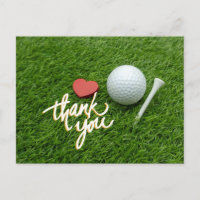 Golf carte de remerciements avec golf boule tee av