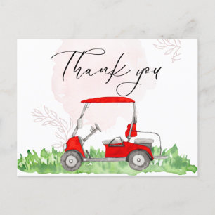 Postale Golf Carte de remerciements avec voiturette de gol