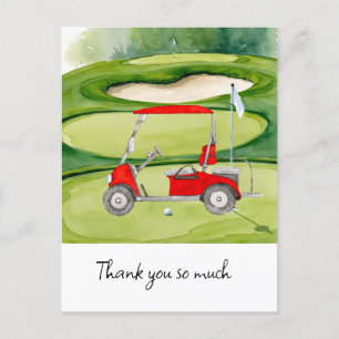 Postale Golf carte de remerciements terrain d'aquarelle