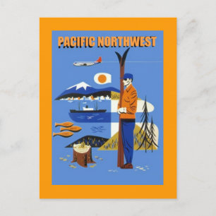 POSTALE GR8 VINTAGE PACIFIQUE NORD-OUEST VOYAGE AD ~ CARTE